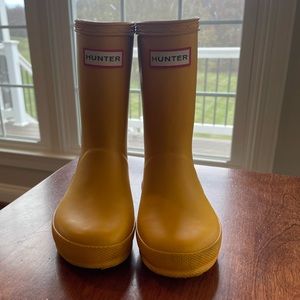 Hunter Kids Yellow Rain Boots